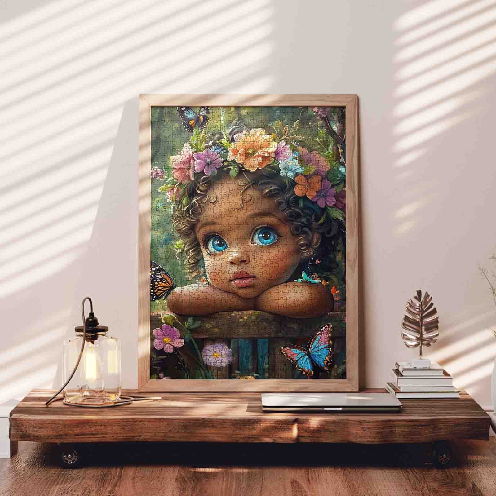 tucocoo-jigsaw-curly-hair-girl-butterfly-garden-puzzle-1000-teile image 3