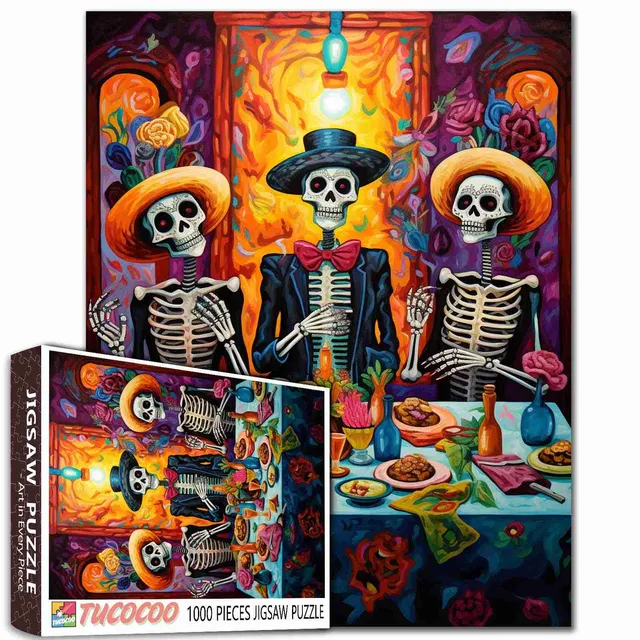 tucocoo-skeleton-feast-gathering-puzzle-1000-teile-fest image 1