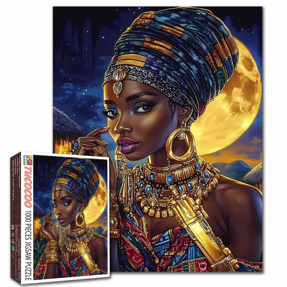 tucocoo-moonlit-african-queen-puzzle-1000-teile-portrait image 1