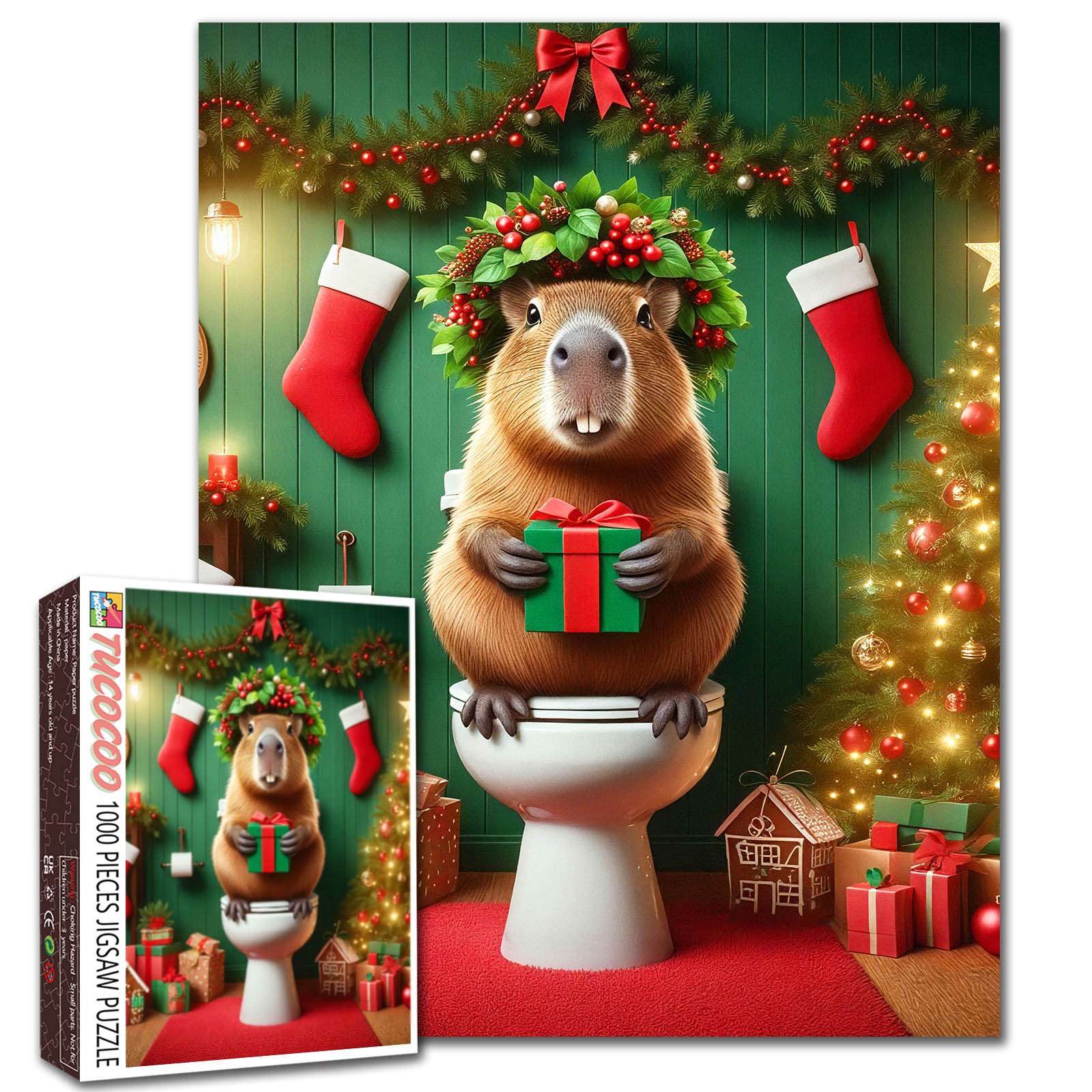 tucocoo-christmas-gift-guardian-puzzle-1000-teile-biber image 1