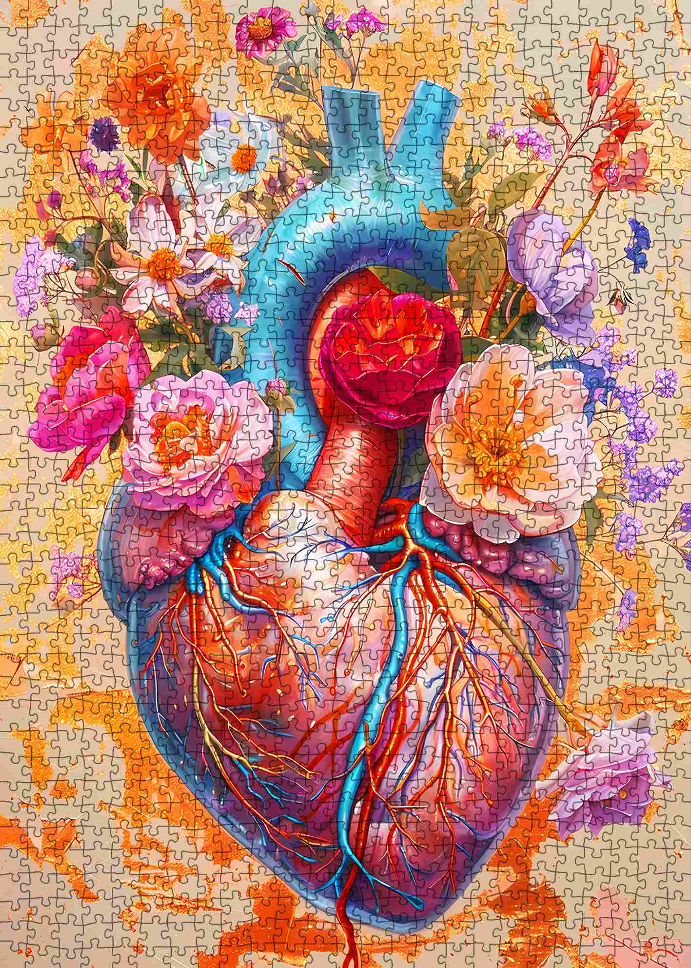 tucocoo-floral-heart-anatomy-puzzle-1000-teile-herz image 2