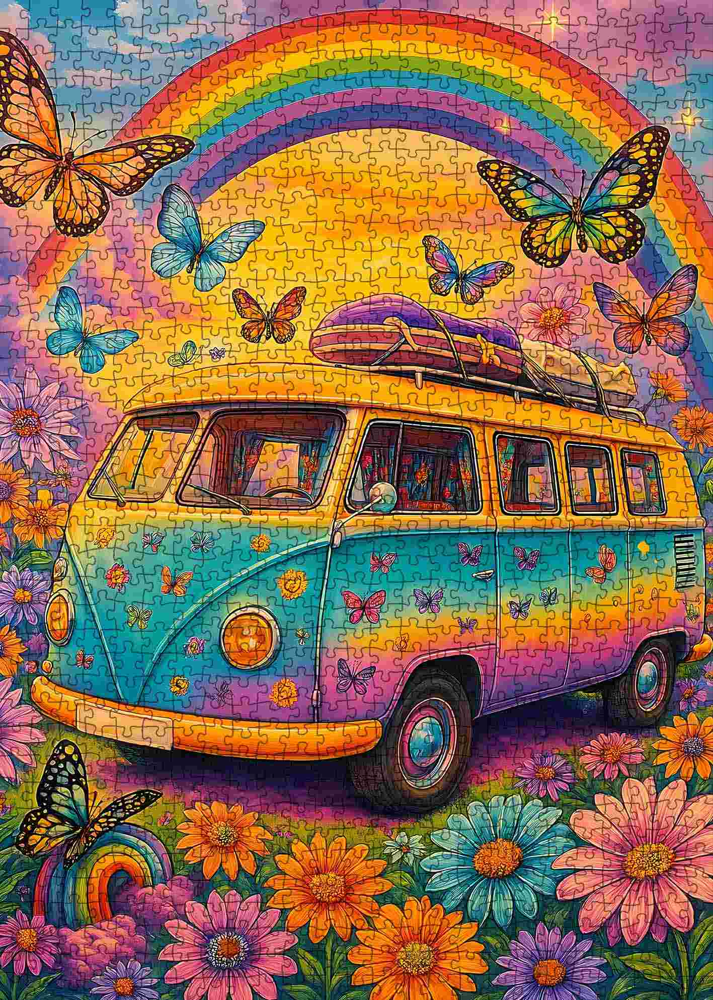 tucocoo-rainbow-van-journey-puzzle-1000-teile-retro-van image 2