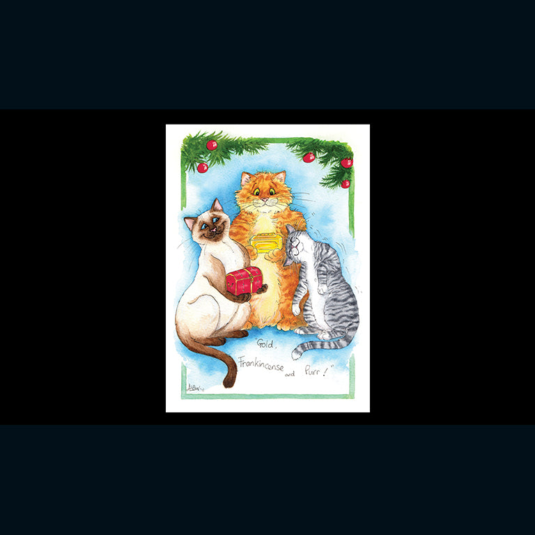 otter-house-purr-katze-weihnachtskarte-gold-frankincense image 1