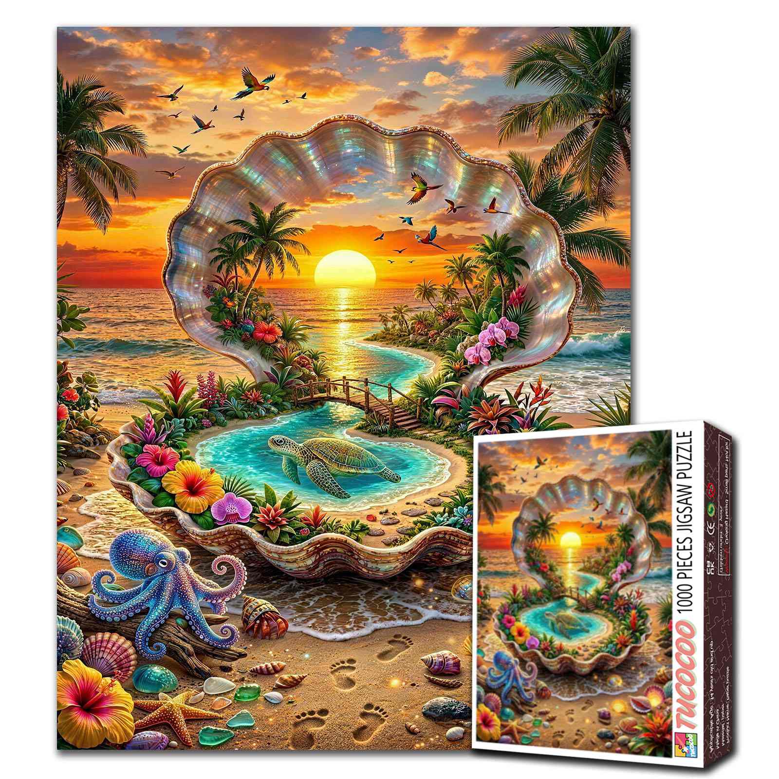 tucocoo-jigsaw-puzzles-tropical-shell-lagoon-puzzle-1000-teile image 1