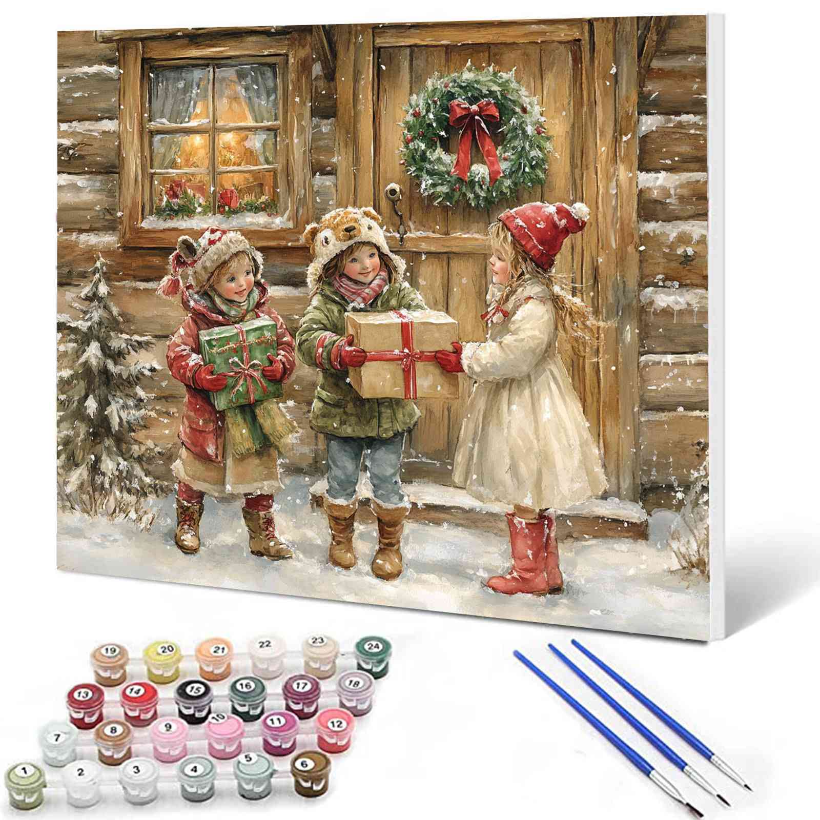 tucocoo-christmas-3-girls-malen-nach-zahlen-40x50cm-schnee image 1