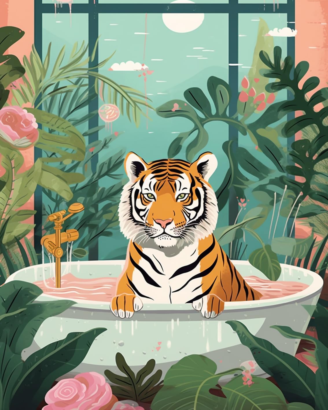 tucocoo-tiger-in-badewanne-malen-nach-zahlen-40x50-ohne-rahmen image 2