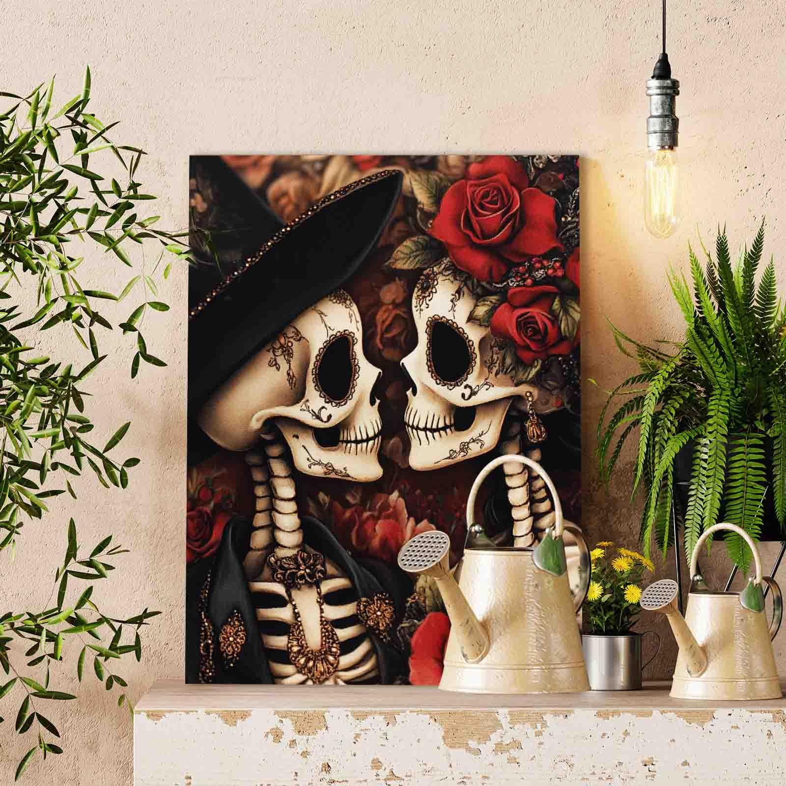 tucocoo-paint-by-numbers-skeleton-lovers-roses-malbild-40x50 image 2