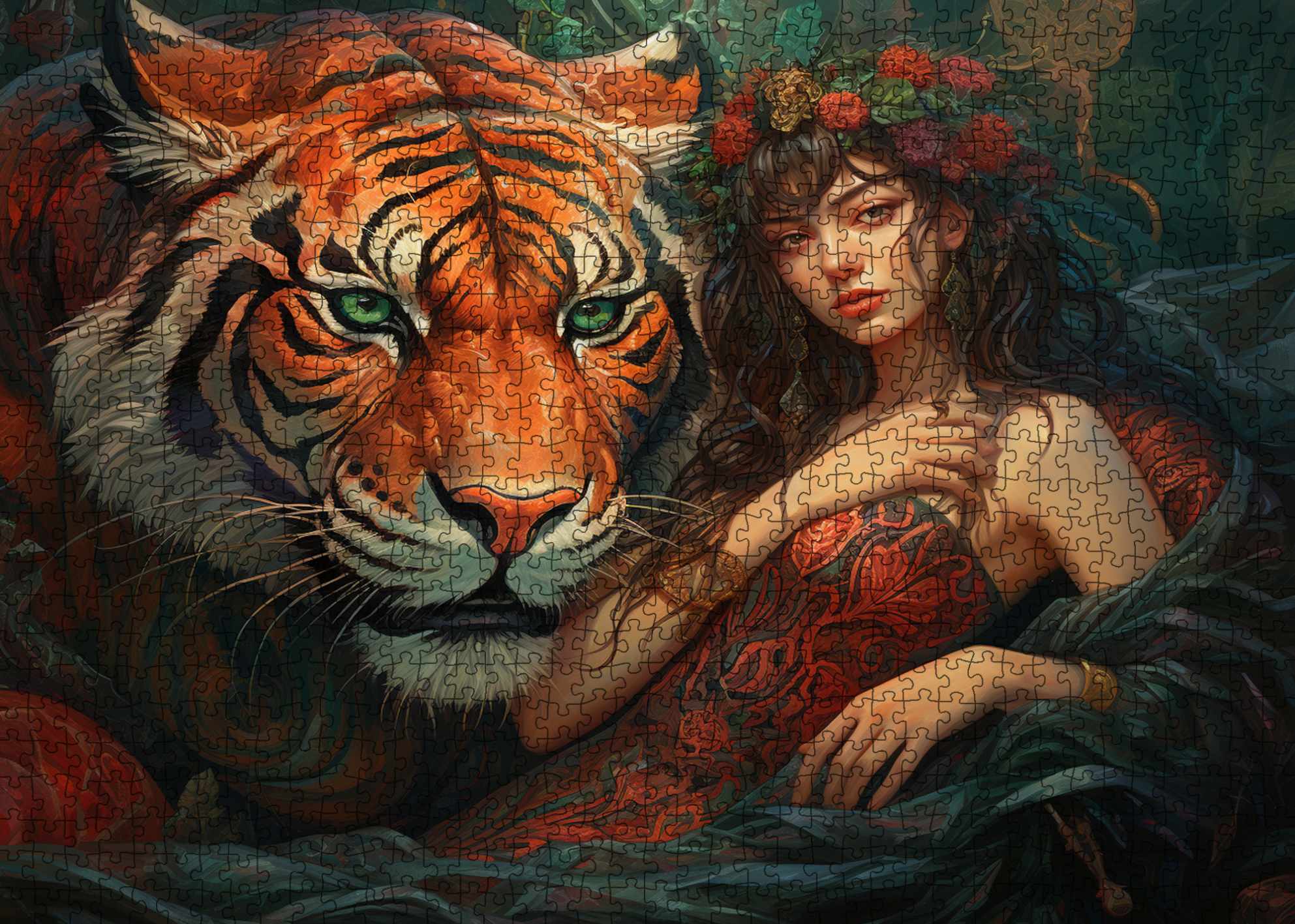 tucocoo-wild-bond-beauty-puzzle-1000-teile-tiger-dschungel image 2