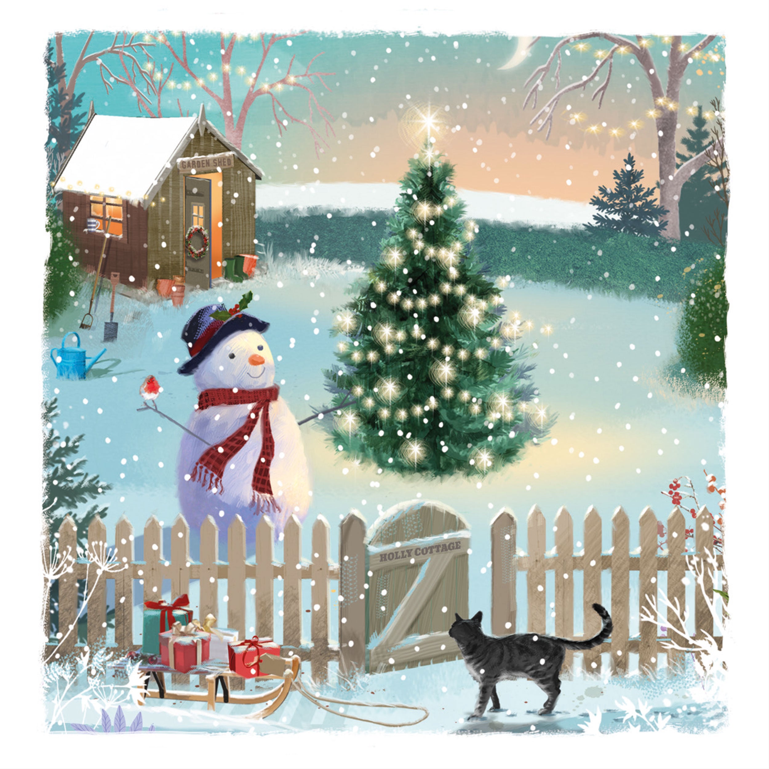 otter-house-holly-cottage-garden-weihnachtskarten-10er-pack image 1