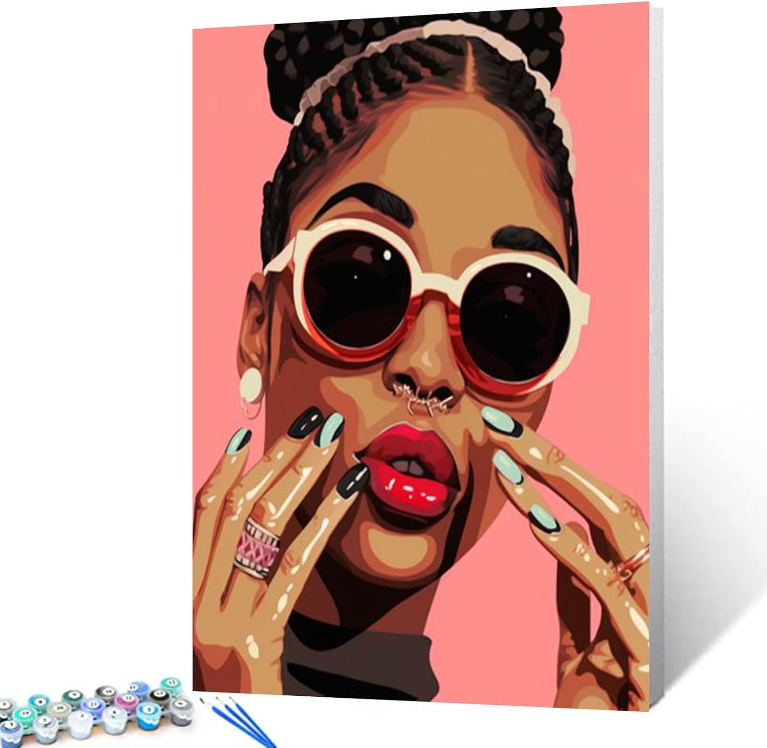 tucocoo-african-american-beauty-girl-malen-nach-zahlen-40x50 image 1