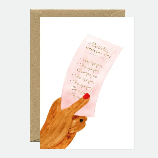 all-the-ways-to-say-birthday-list-grusskarte-champagner-gold-a6 image 1