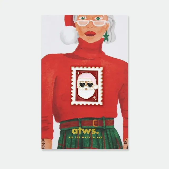 all-the-ways-to-say-santa-stamp-pin-emaille-winter image 1