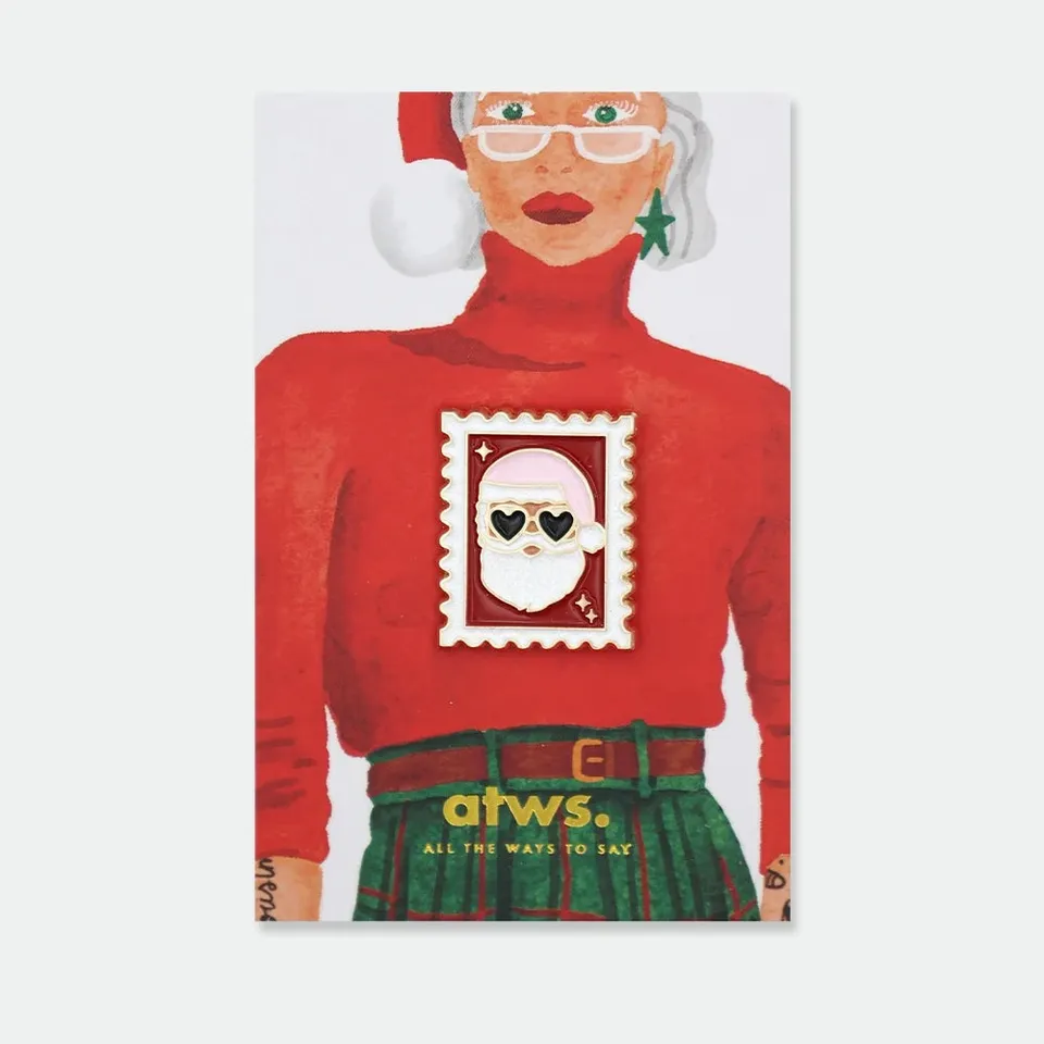 all-the-ways-to-say-santa-stamp-pin-emaille-winter image 1