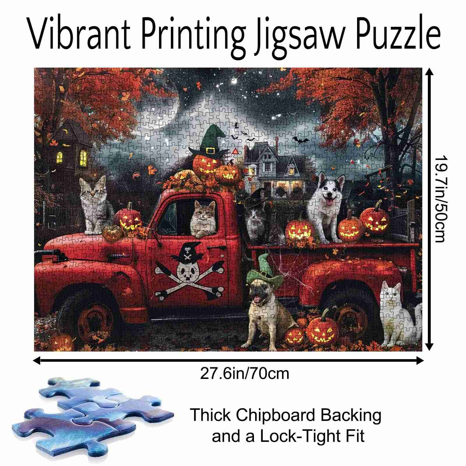 tucocoo-halloween-cats-and-dogs-truck-puzzle-1000-teile image 5