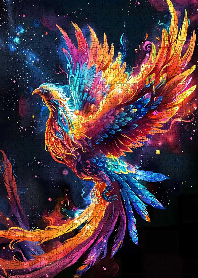 tucocoo-jigsaw-colorful-phoenix-puzzle-1000-teile-tiere image 2