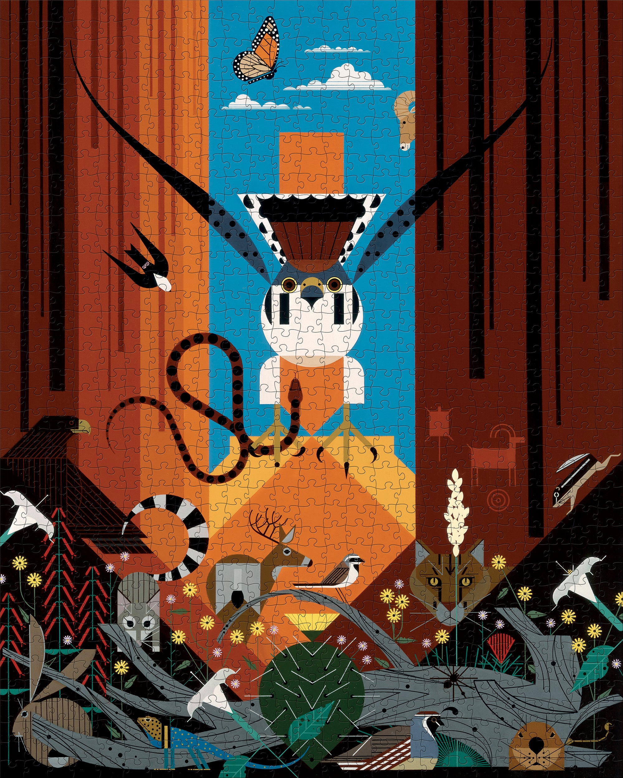 pomegranate-charley-harper-canyon-country-puzzle-1000-teile-tiere image 2