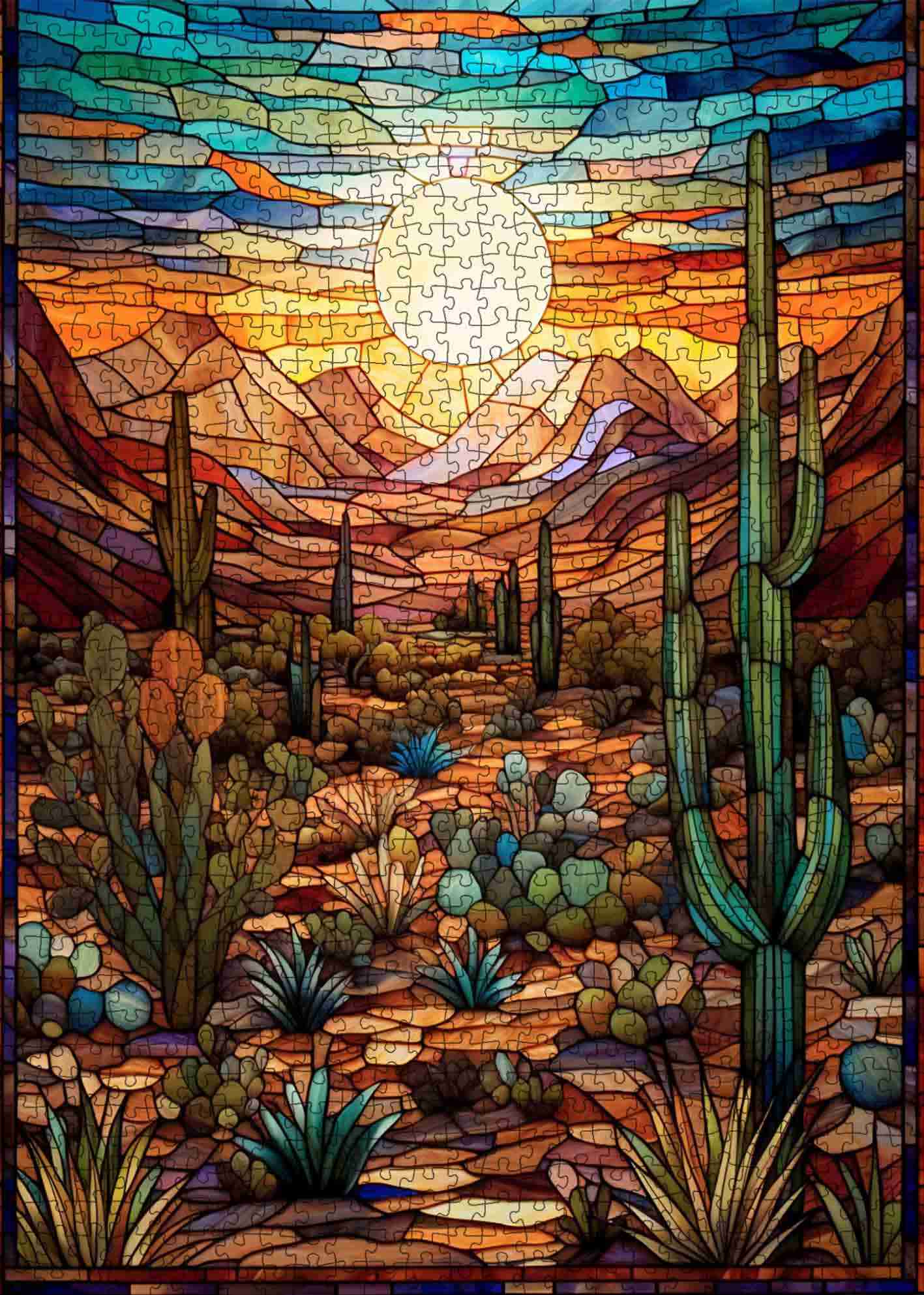 tucocoo-stained-glass-desert-sunset-puzzle-1000-teile-w-ste image 2