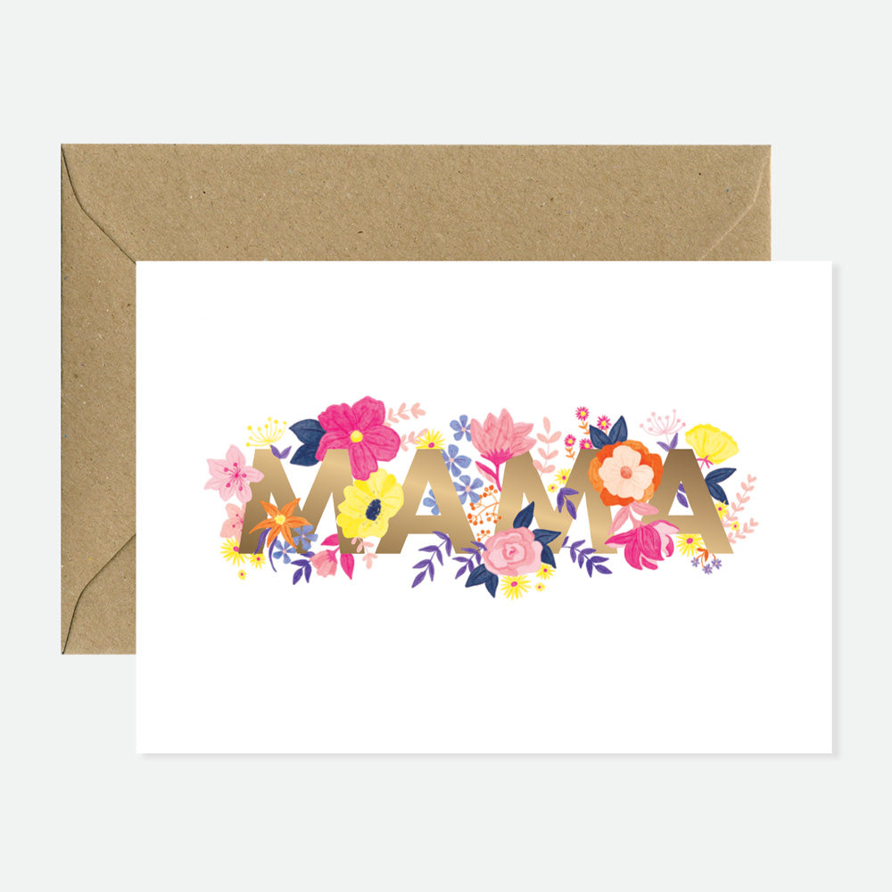 all-the-ways-to-say-mama-flowers-gru-karte-a6-goldfolie image 1