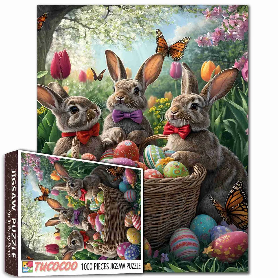 tucocoo-jigsaw-puzzles-easter-bunnies-puzzle-1000-teile-ostern image 1