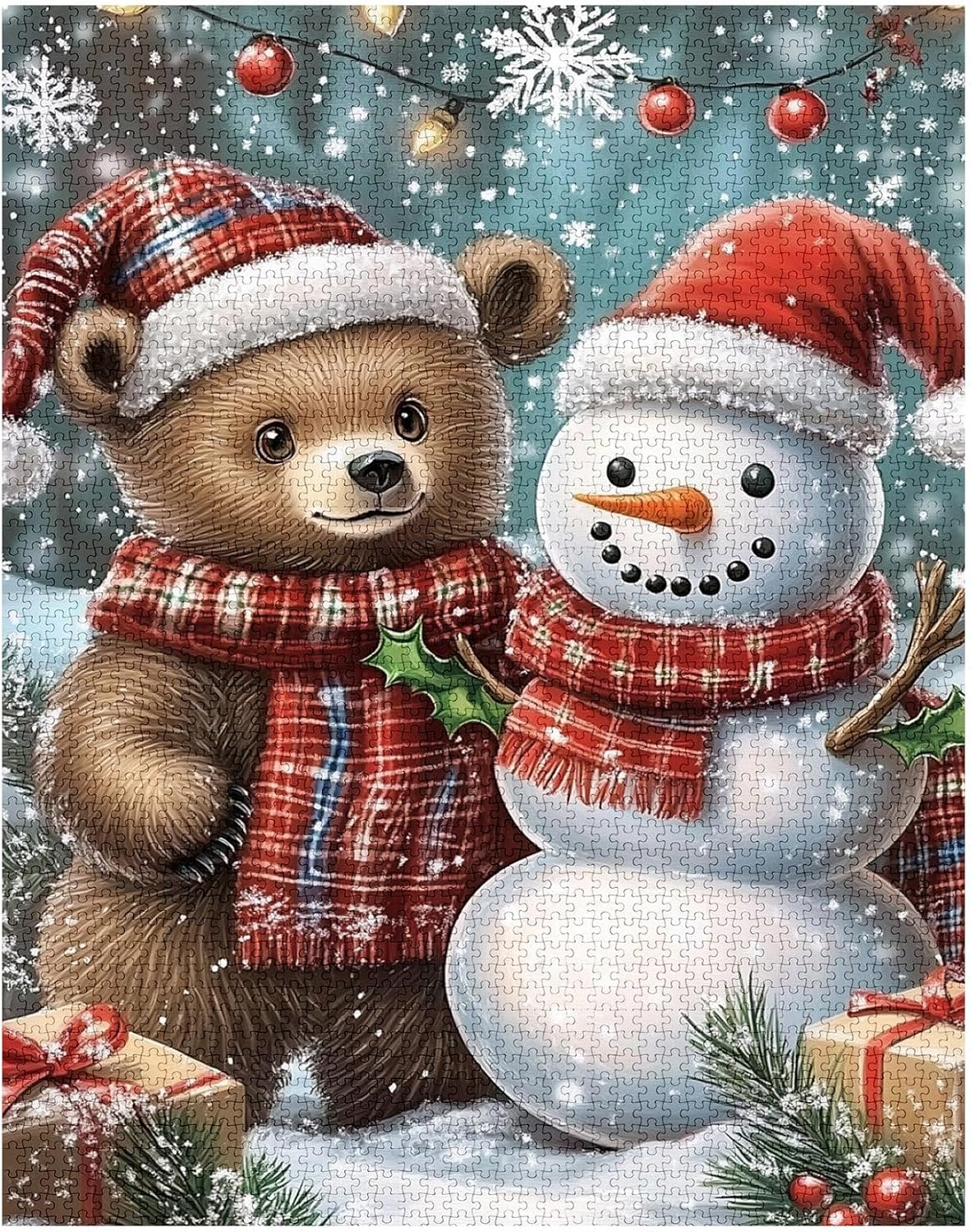 tucocoo-jigsaw-teddy-schneemann-puzzle-1000-teile-weihnachten image 2