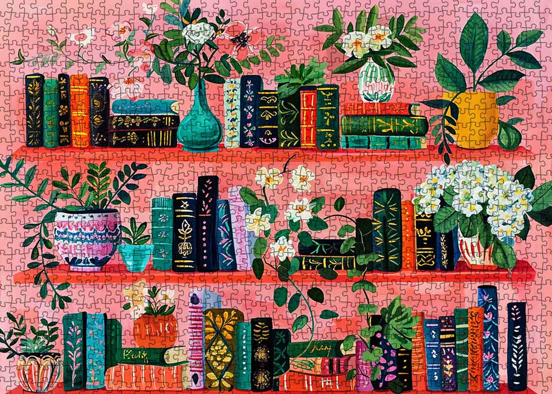 tucocoo-bookshelf-and-flowers-puzzle-1000-teile-b-cher image 2