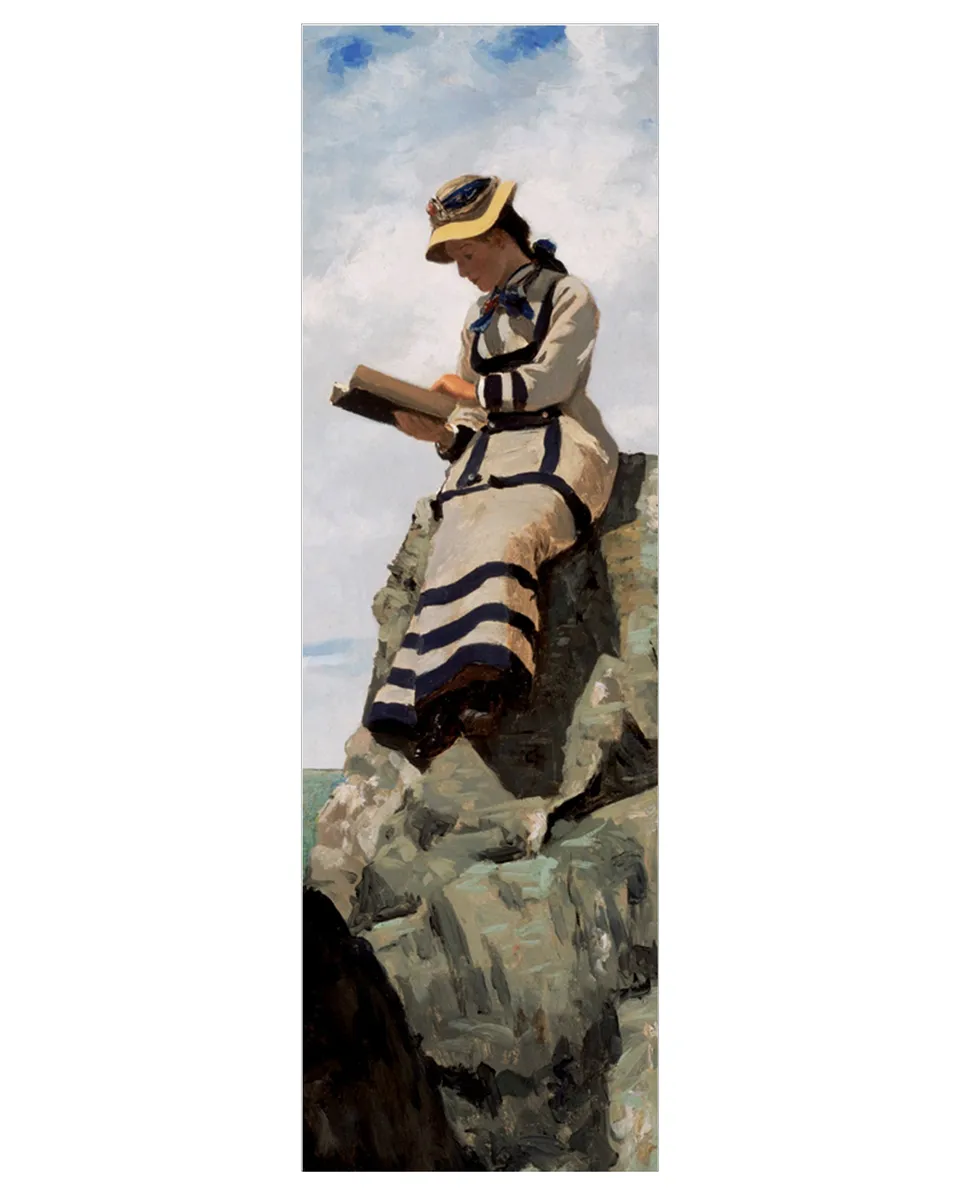 pomegranate-reading-on-the-rocks-lesezeichen-brown image 1
