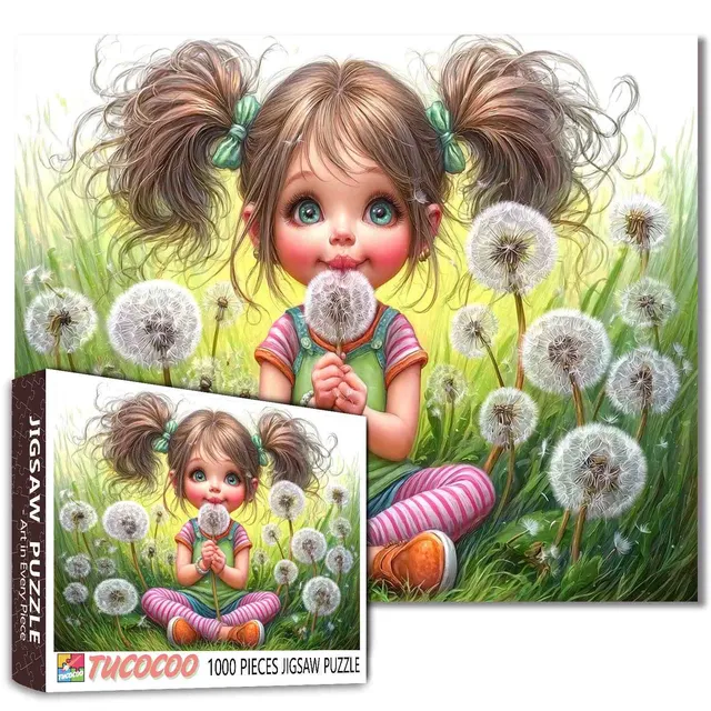 tucocoo-cute-cartoon-girl-pusteblume-puzzle-1000-teile image 1