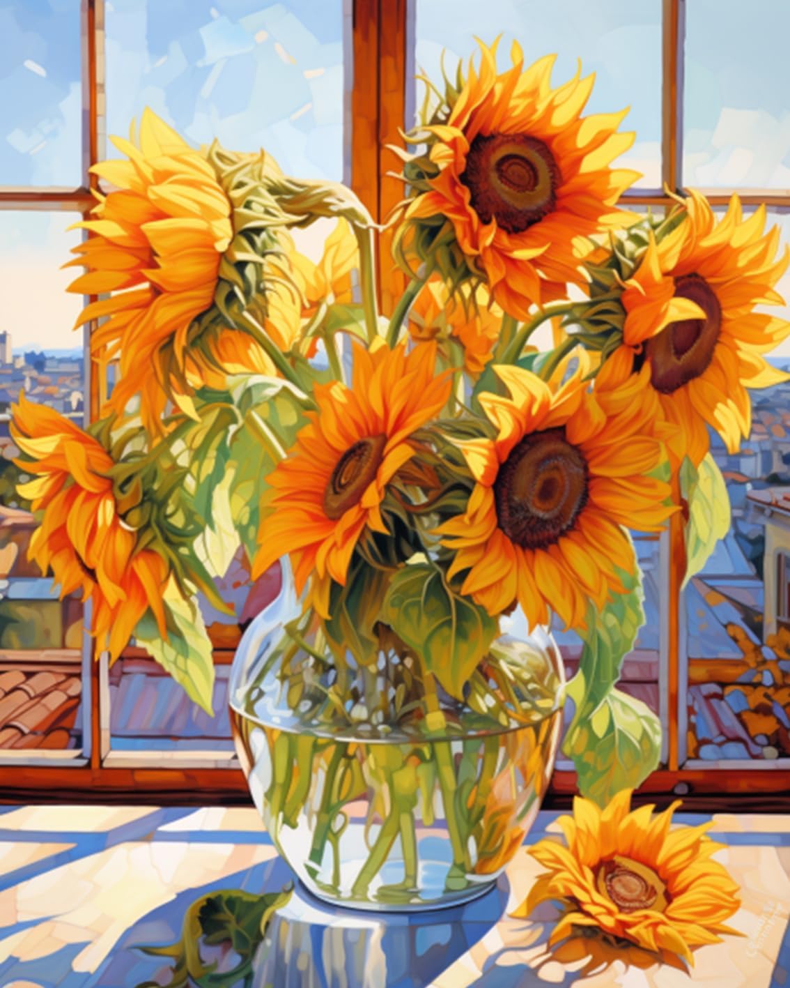 tucocoo-paint-by-numbers-sonnenblumen-malen-nach-zahlen-40x50-cm image 2