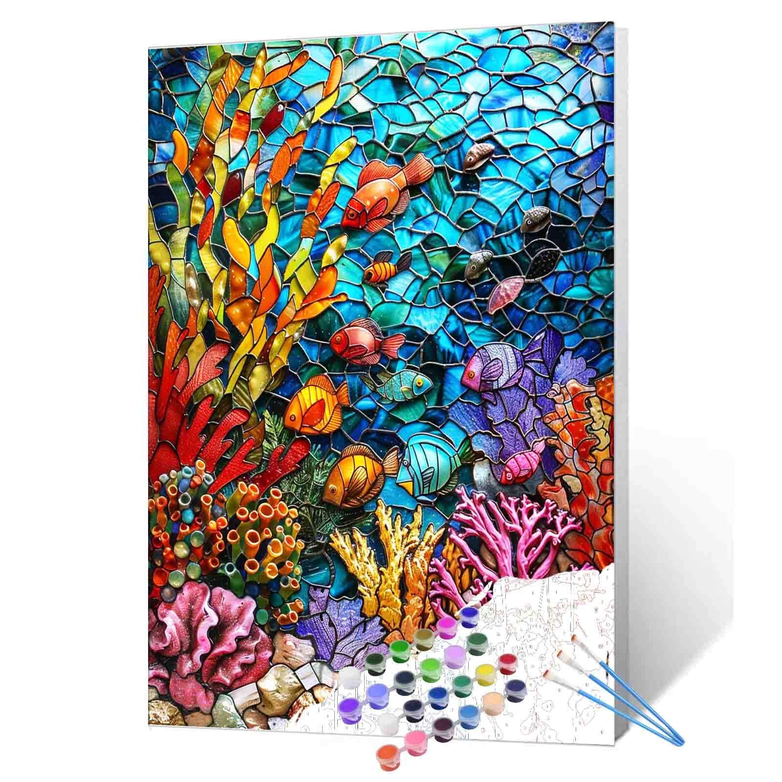tucocoo-colorful-coral-reef-malen-nach-zahlen-40x50-ohne-rahmen image 1