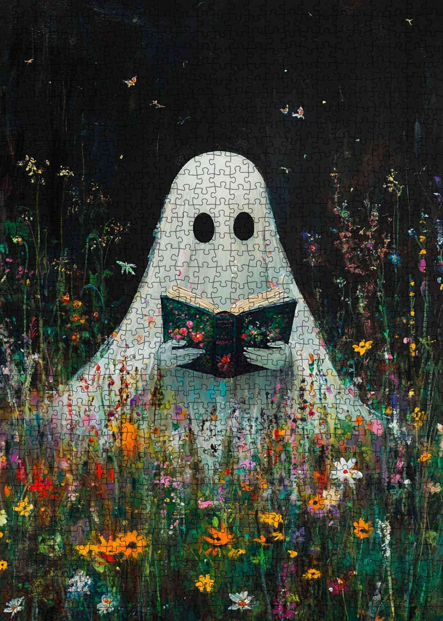 tucocoo-ghost-reading-wildflowers-puzzle-1000-teile-geist image 2