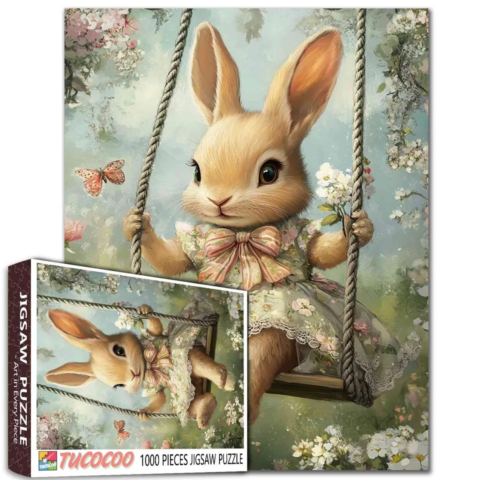 tucocoo-easter-bunny-in-a-dress-puzzle-1000-teile-ostern image 1