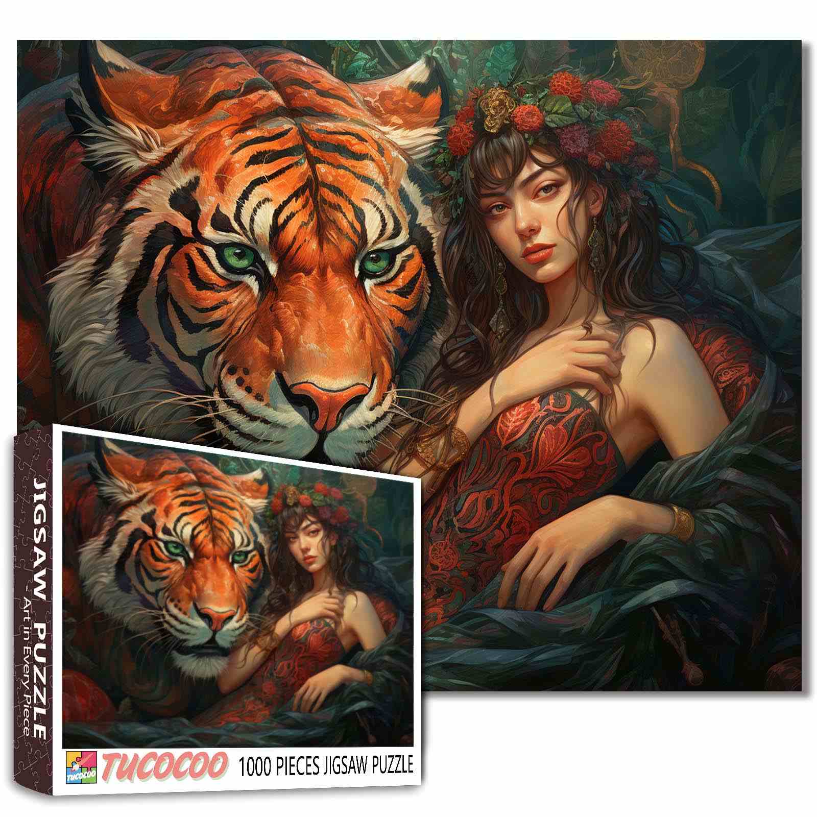 tucocoo-wild-bond-beauty-puzzle-1000-teile-tiger-dschungel image 1