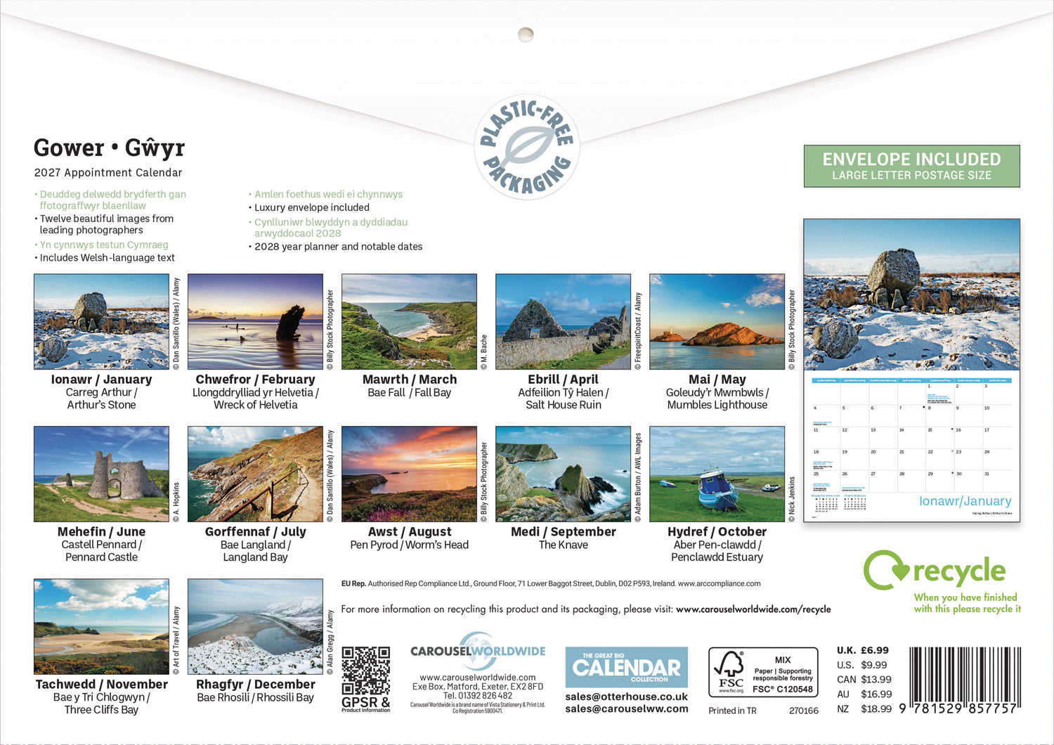 otter-house-gower-a4-kalender-2027-wandkalender-monatskalender image 2