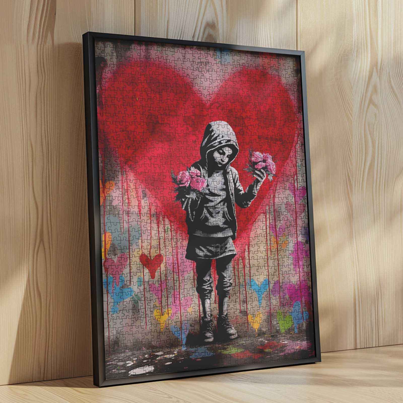 tucocoo-girl-holding-roses-puzzle-1000-teile-herz-graffiti image 4