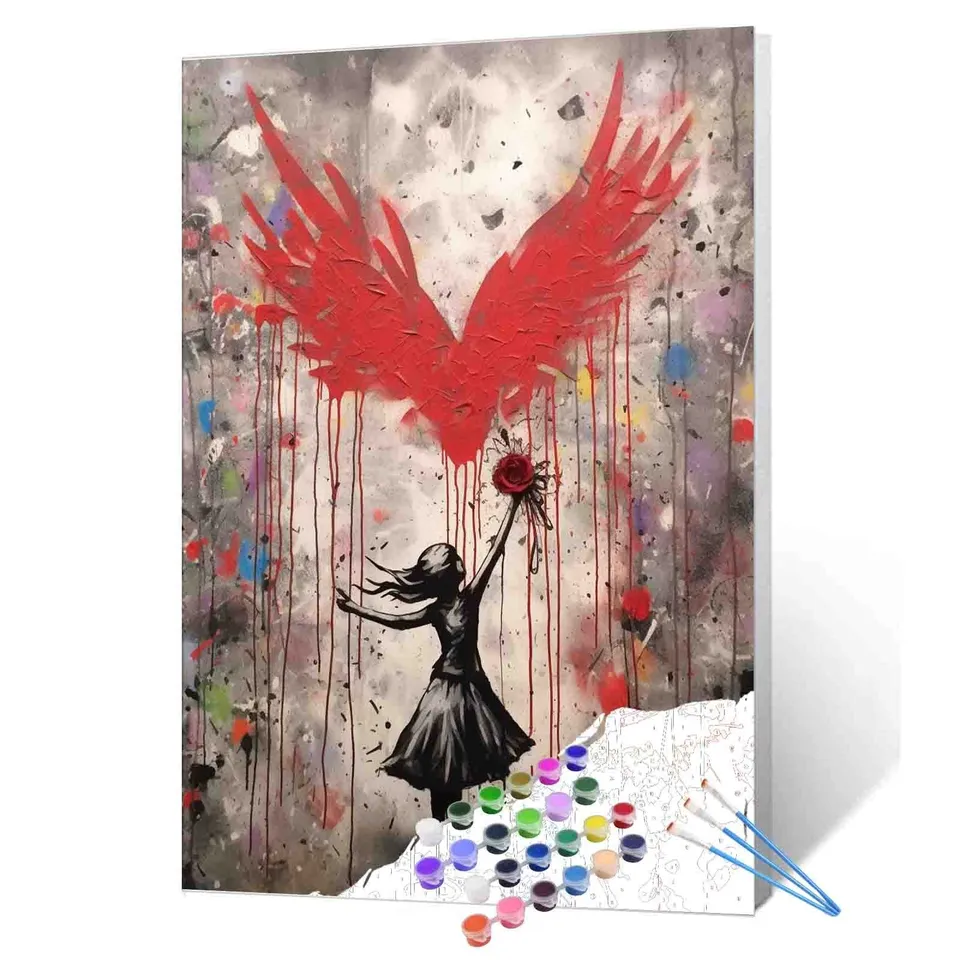 tucocoo-paint-by-numbers-girl-red-wings-malen-nach-zahlen-40x50-ohne-rahmen image 1