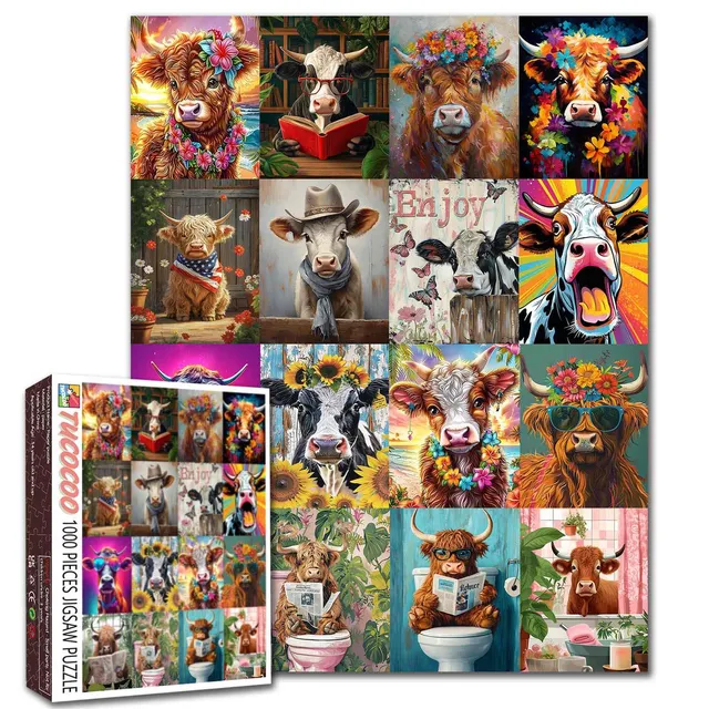 tucocoo-funny-cow-portrait-puzzle-1000-teile-k-he image 1