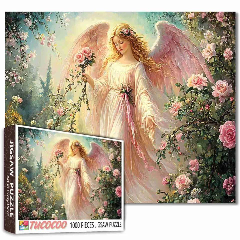 tucocoo-rose-garden-angel-puzzle-1000-teile-rosenmotiv image 1