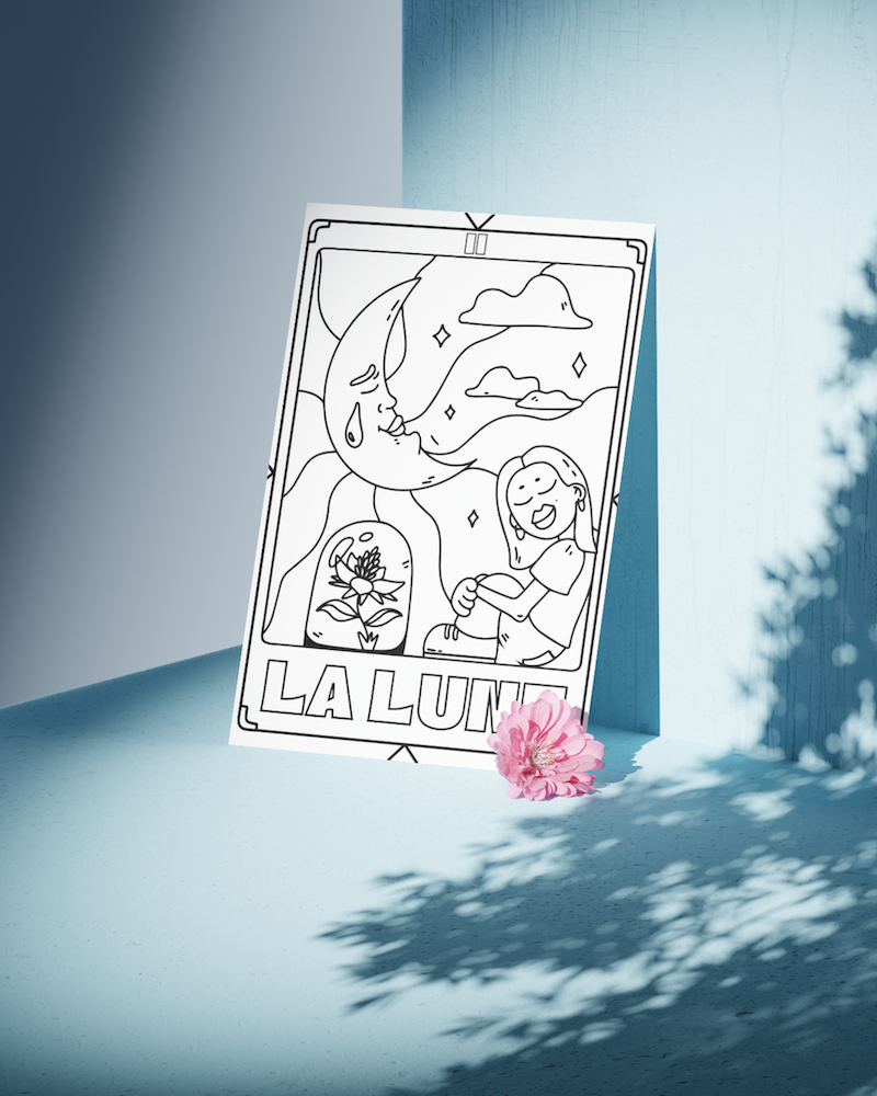 lundi-en-huit-tarot-ausmalkarten-4er-set-postkarte image 3