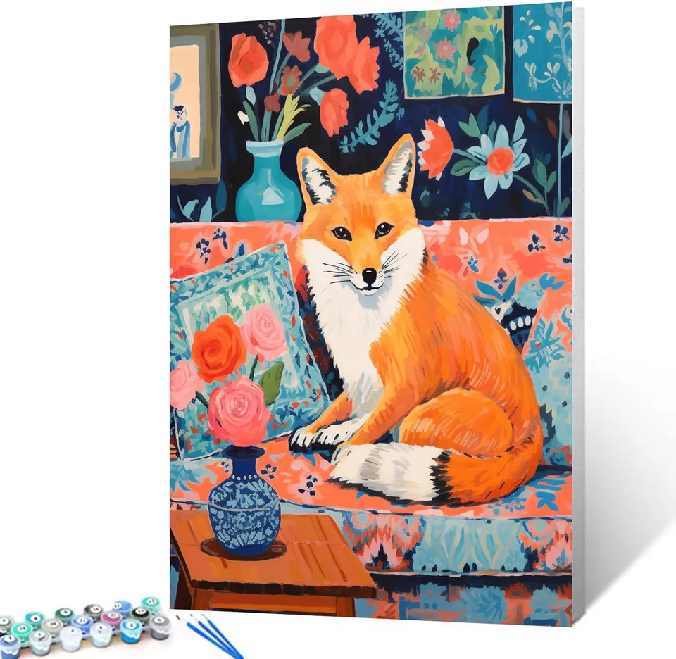 tucocoo-fox-sitting-on-sofa-malen-nach-zahlen-40x50-fuchs image 1