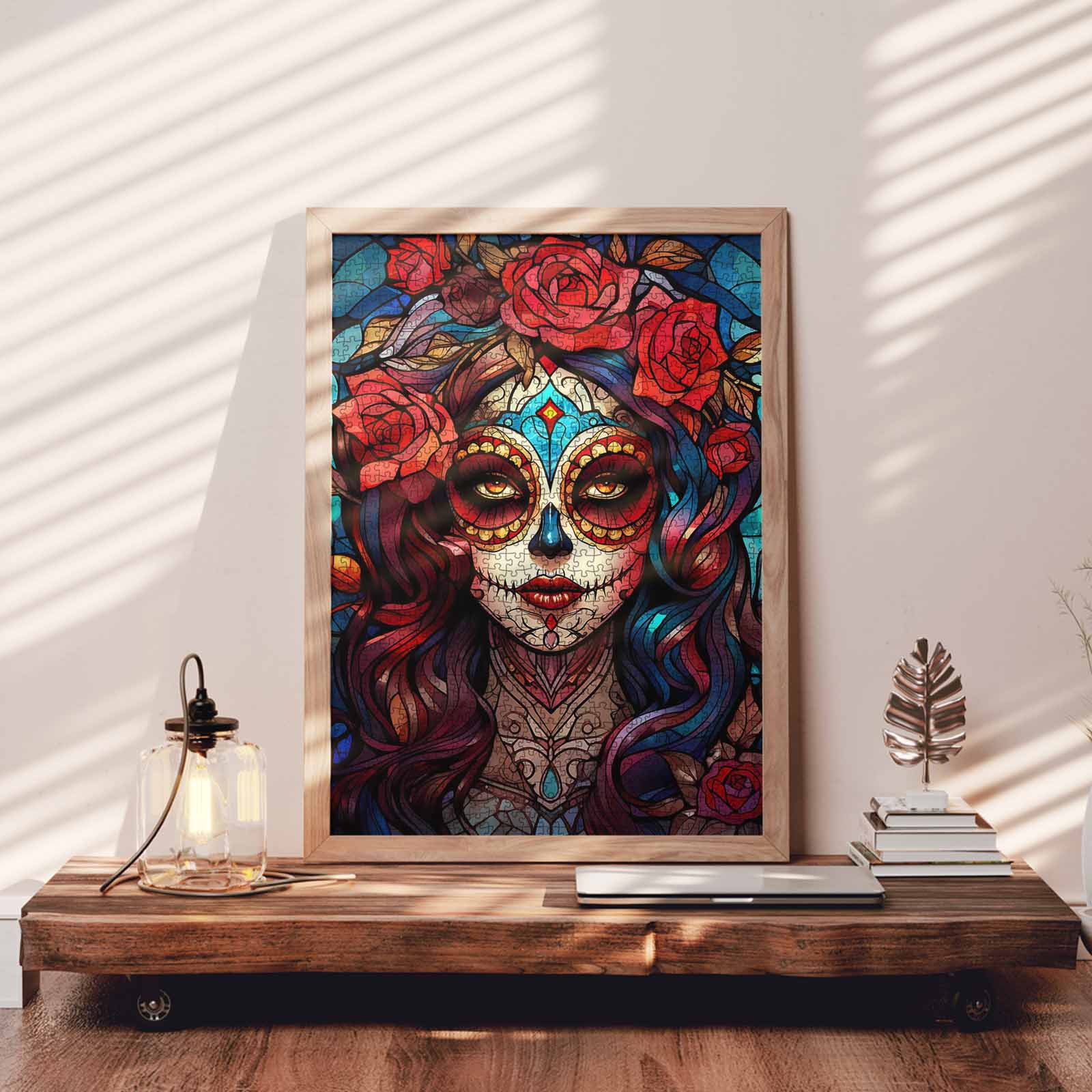 tucocoo-sugar-skull-woman-puzzle-1000-teile-rosen image 3