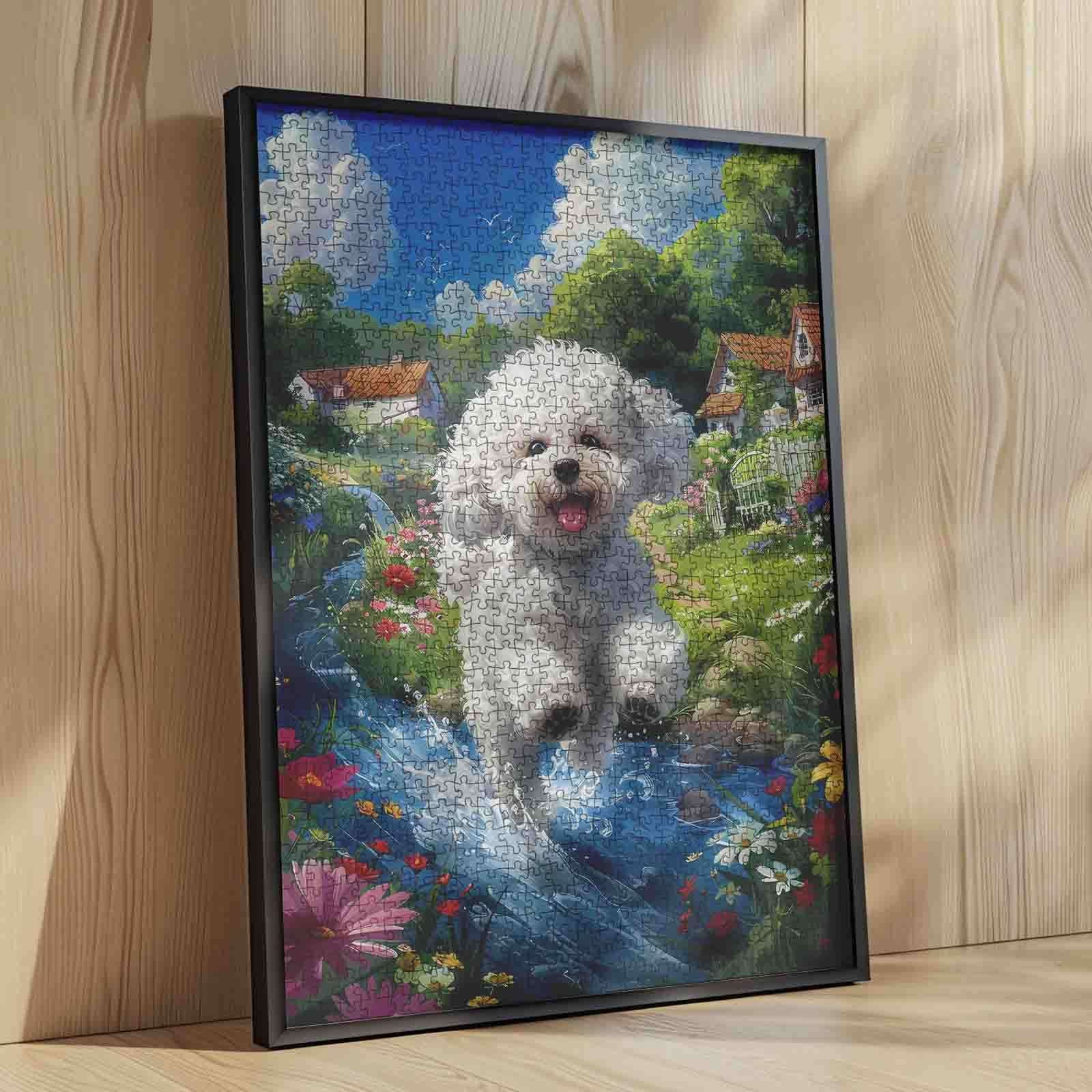 tucocoo-flower-garden-river-dog-puzzle-1000-teile-hund image 4