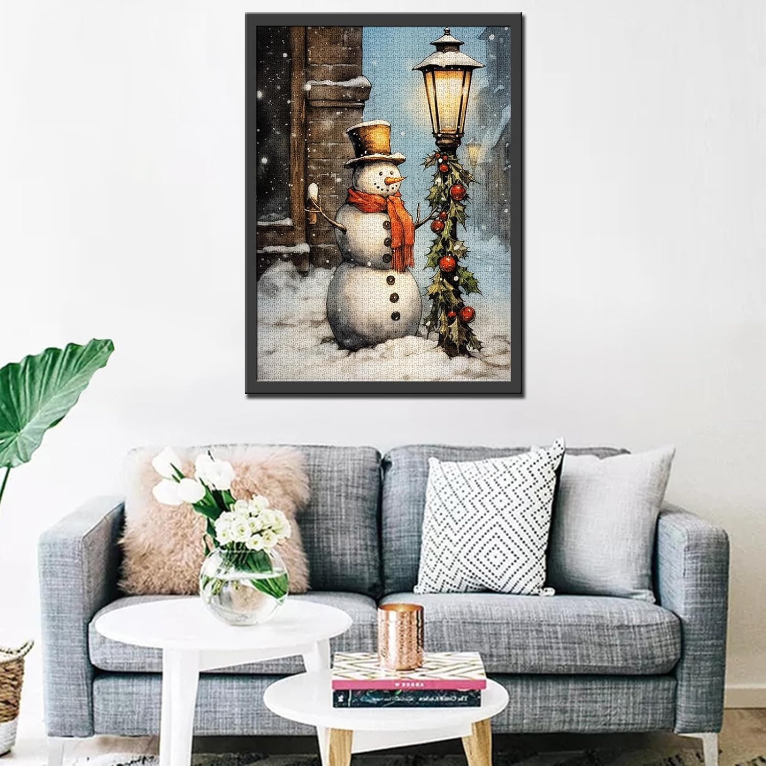tucocoo-snowman-on-christmas-street-puzzle-1000-teile-weihnachten image 3