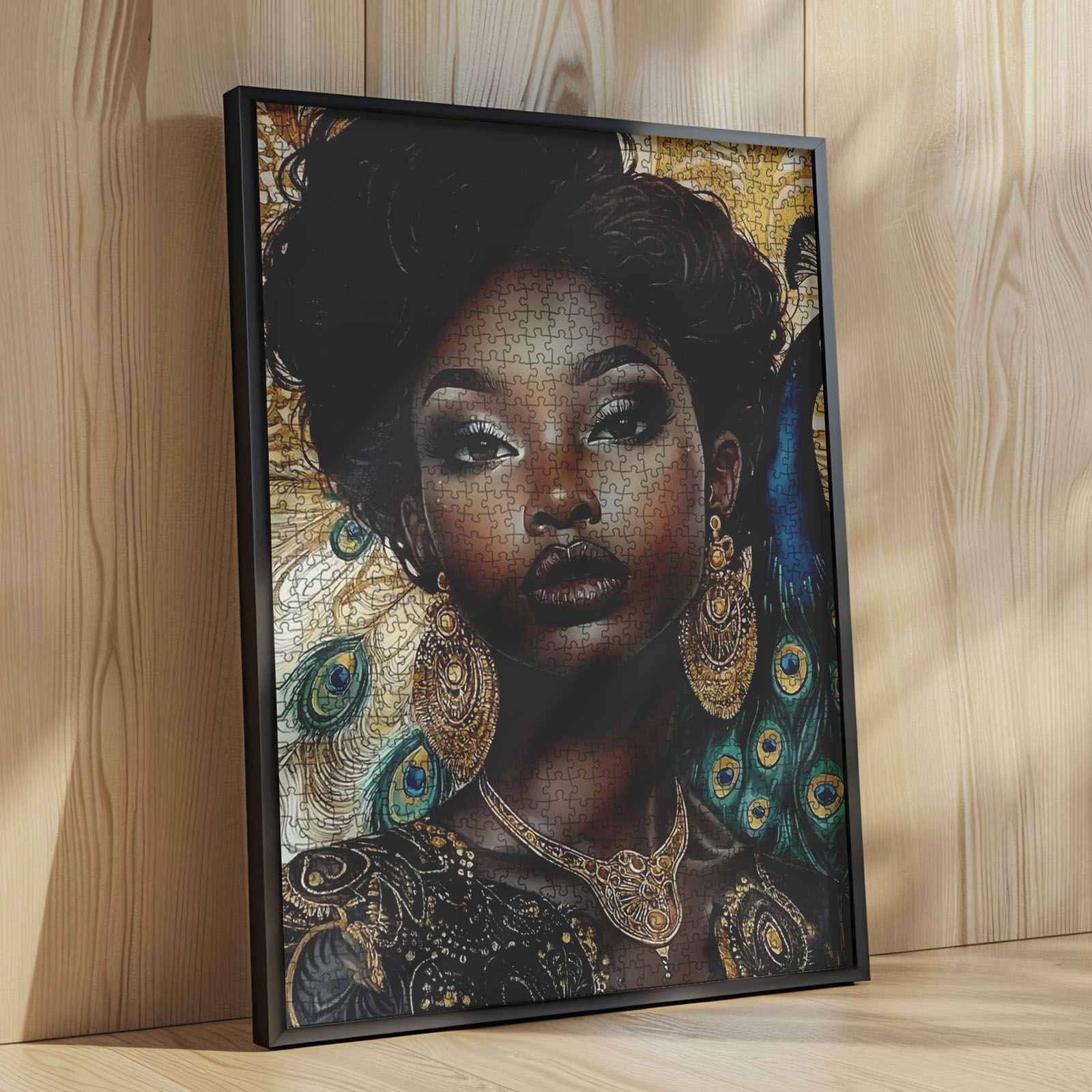 tucocoo-african-queen-peacock-puzzle-1000-teile-gold image 4