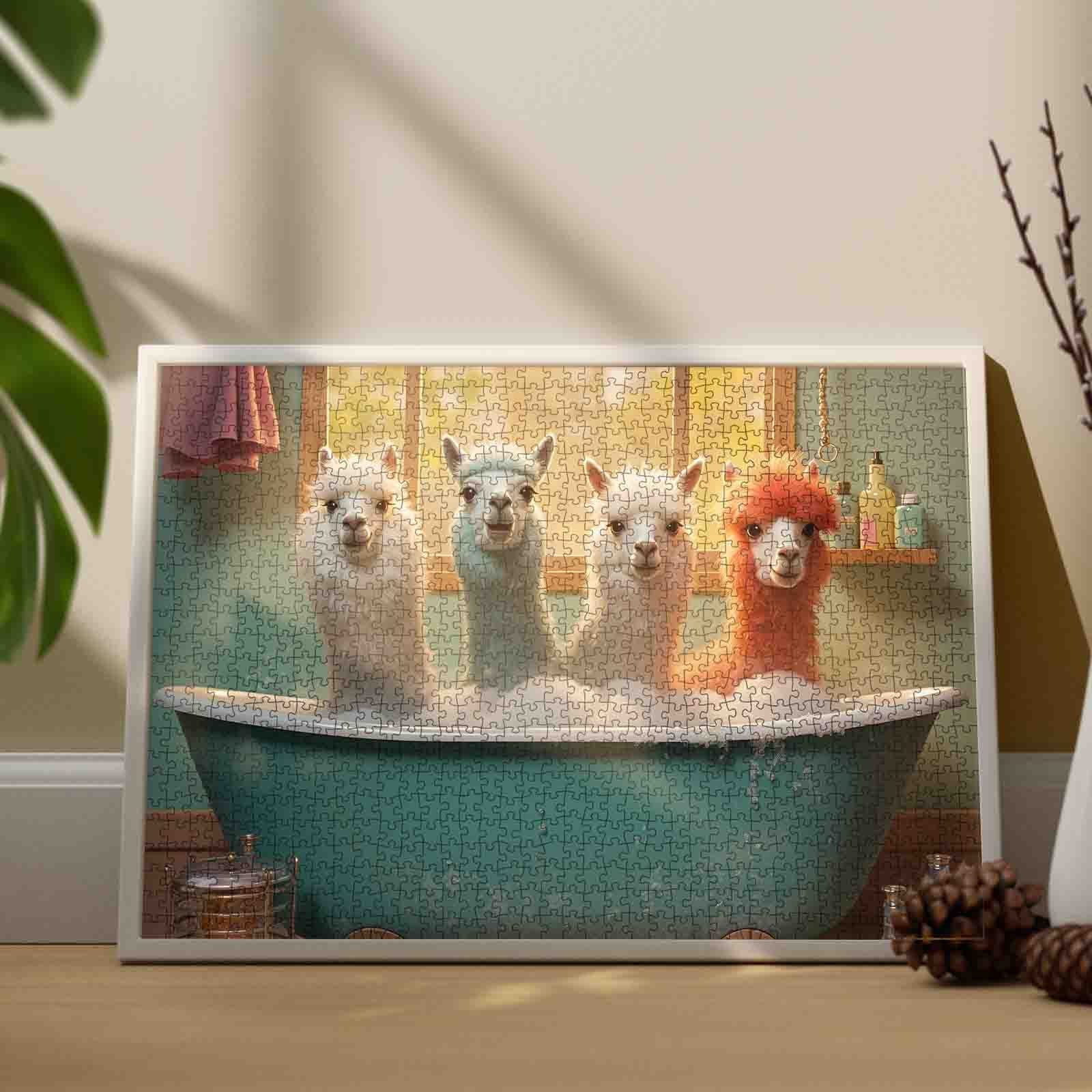 tucocoo-jigsaw-puzzles-alpaka-puzzle-1000-teile-badewanne image 3