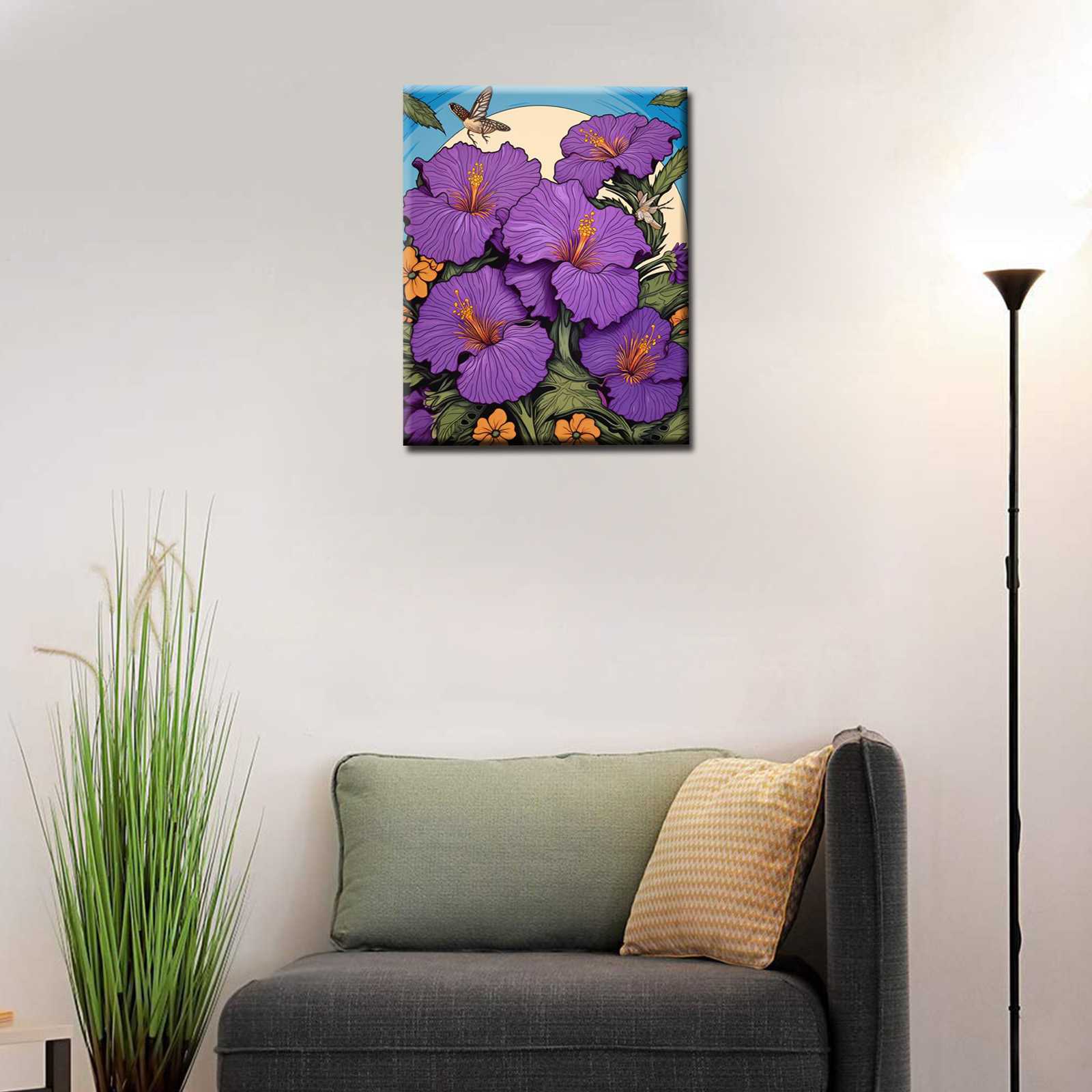tucocoo-paint-by-numbers-purple-hibiscus-malen-nach-zahlen-16x20 image 3