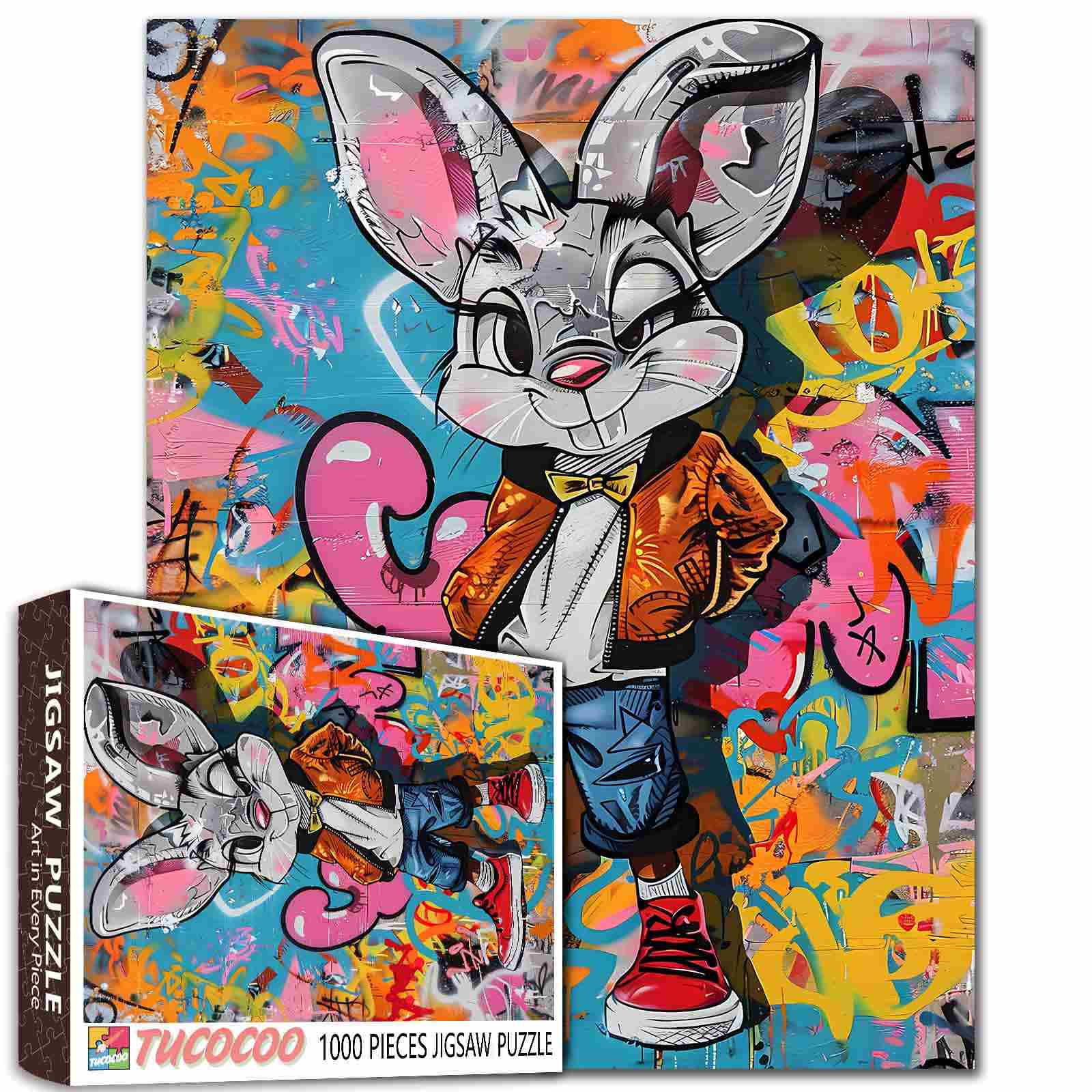 tucocoo-cool-graffiti-bunny-puzzle-1000-teile-hase-streetart image 1