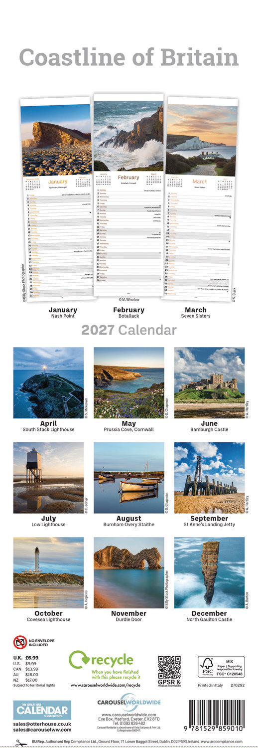 otter-house-coastline-of-britain-slim-wandkalender-2027 image 2