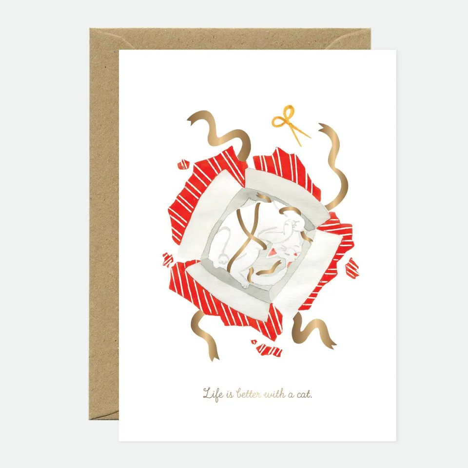 all-the-ways-to-say-better-with-a-cat-gru-karte-a6-goldfolie image 1