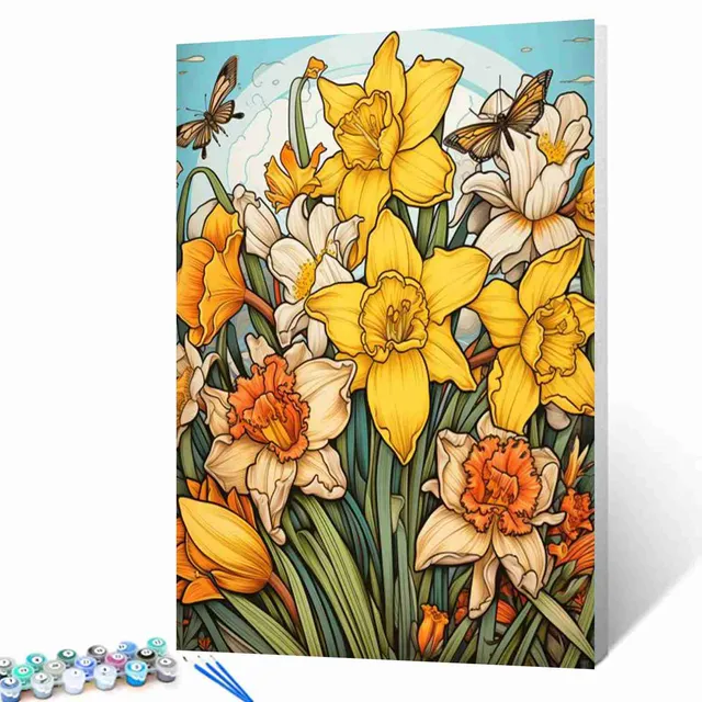 tucocoo-blooming-daffodils-malen-nach-zahlen-gelb image 1