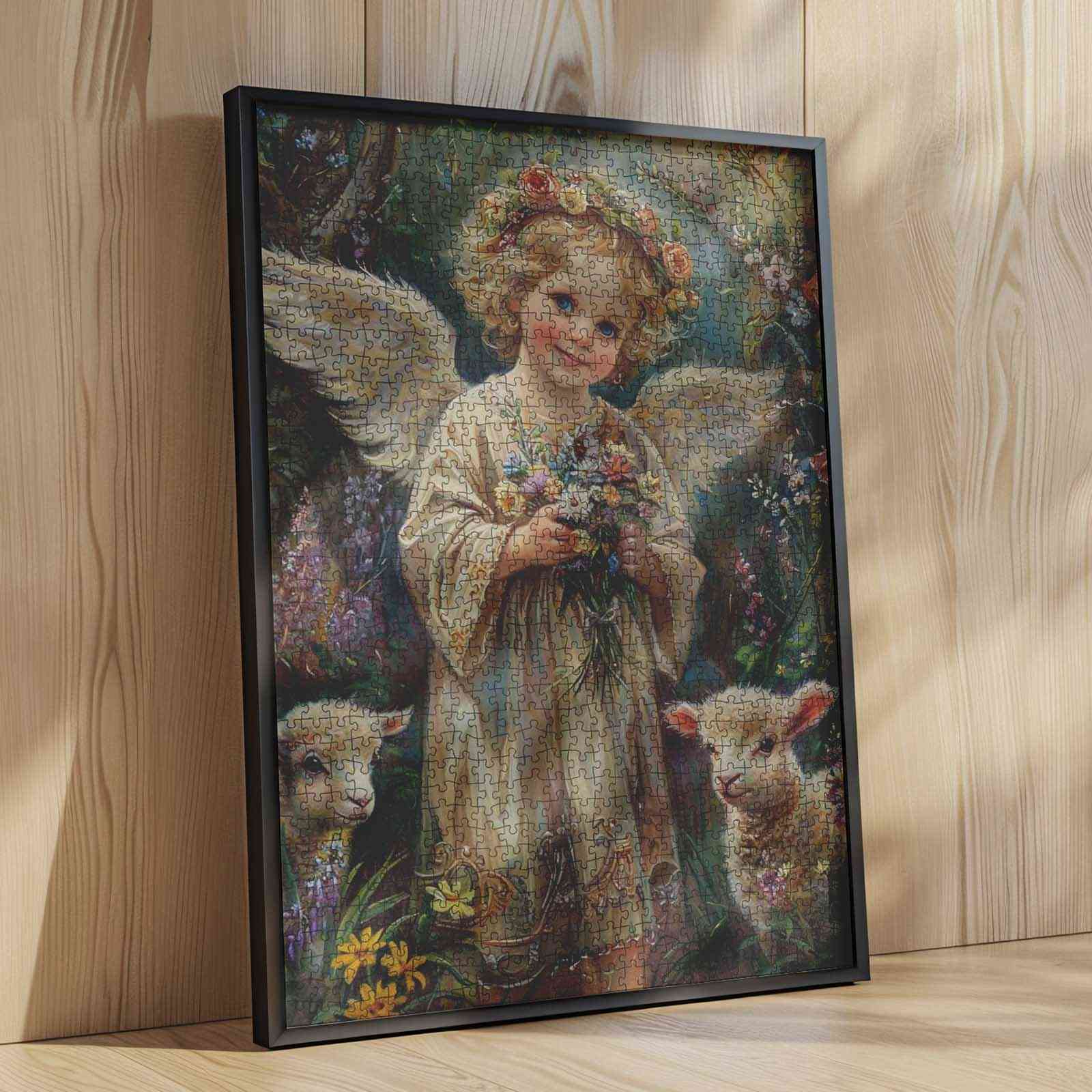 tucocoo-angel-girl-flowers-lamb-puzzle-1000-teile-engel image 4